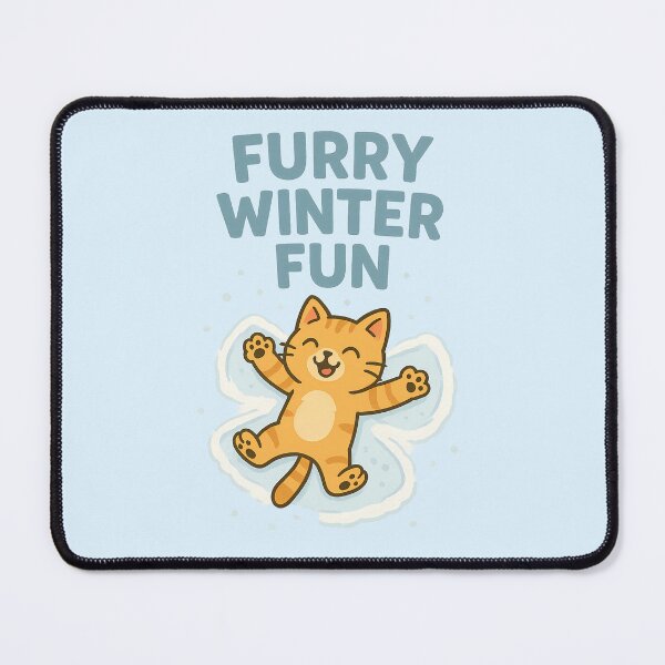 Item preview, Furry Winter Fun – Cat Making a Snow Angel designed and sold by ThePrintGoblin.