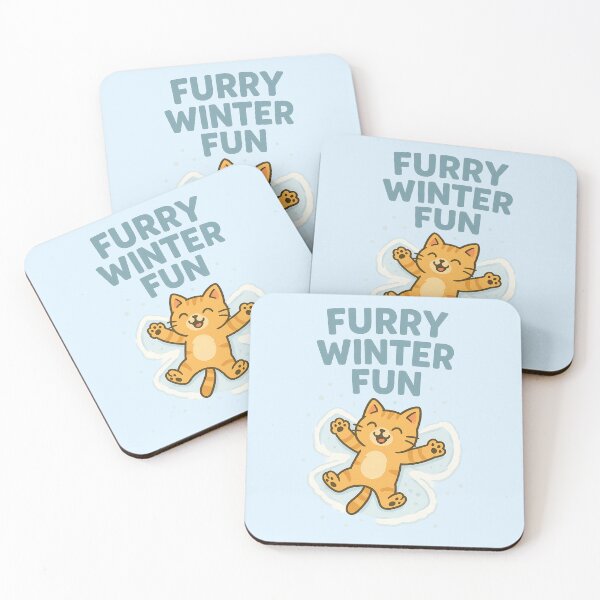 Item preview, Furry Winter Fun – Cat Making a Snow Angel designed and sold by ThePrintGoblin.