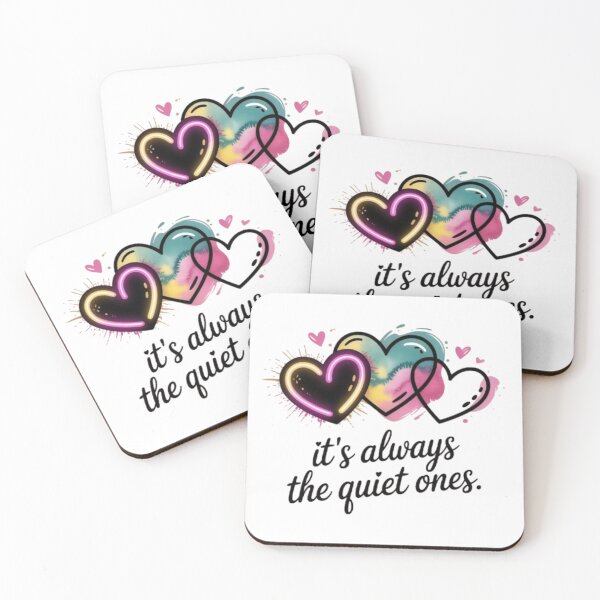 Item preview, It’s Always the Quiet Ones T-Shirt – Neon Heart Aesthetic Design for Introverts, Soft Girl Style & Gift Buyers designed and sold by GemBob Creations.