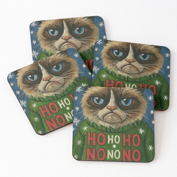 Item preview, Funny Grumpy Ho Ho Christmas Cat in Ugly Christmas Sweater designed and sold by Yogibear & Rachelle .
