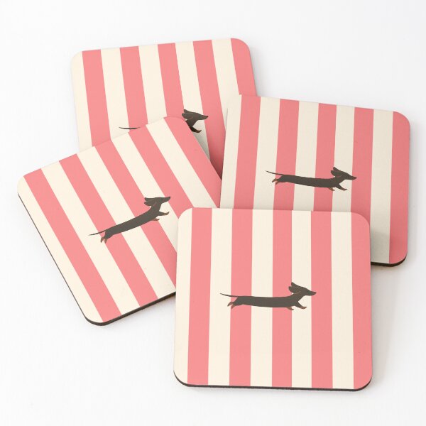 Item preview, Dachshund Pink & Beige Striped Phone Case – Cute Sausage Dog Aesthetic designed and sold by FilipaAndrez.