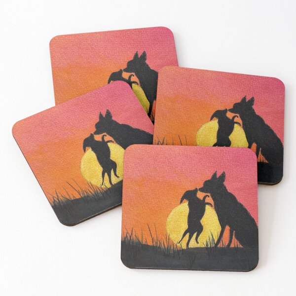 Item preview, Two Doggie BFFs at Sunset designed and sold by Heather Coggins, Watercolor stories from the Blue Ridge.