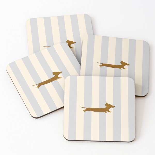 Item preview, Dachshund Blue & Beige Striped Phone Case – Cute Sausage Dog Aesthetic designed and sold by FilipaAndrez.