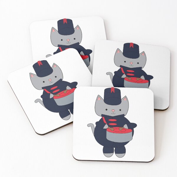 Item preview, Snare Drum Marching Band Cat Navy Blue Red designed and sold by ValeriesGallery.