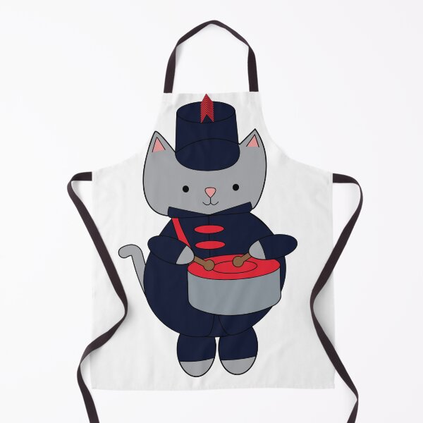Item preview, Snare Drum Marching Band Cat Navy Blue Red designed and sold by ValeriesGallery.