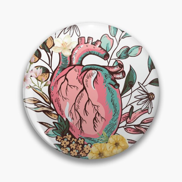 Item preview, Floral anatomical heart design designed and sold by NUREYY STUDİO.