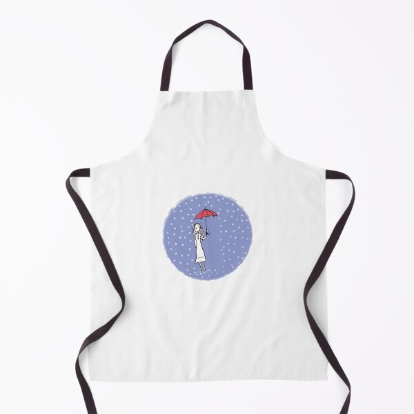 Item preview, A girl is holding a red umbrella in the snow. designed and sold by EmilyDouArt.