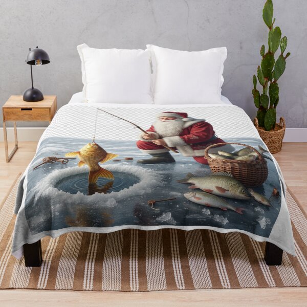 Item preview, Santa Claus Fisherman Catching Goldfish | Christmas Ice Fishing Humor | Funny Holiday Gift for Anglers and Dads | Winter Hobby designed and sold by Studiocolors.