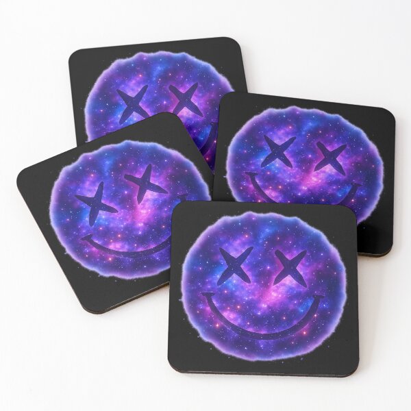 Artikelvorschau, Kosmisches Smiley – Nirvana-inspirierte Galaxy-Grunge-Fan-Art entworfen und verkauft von AddictiveDesign.