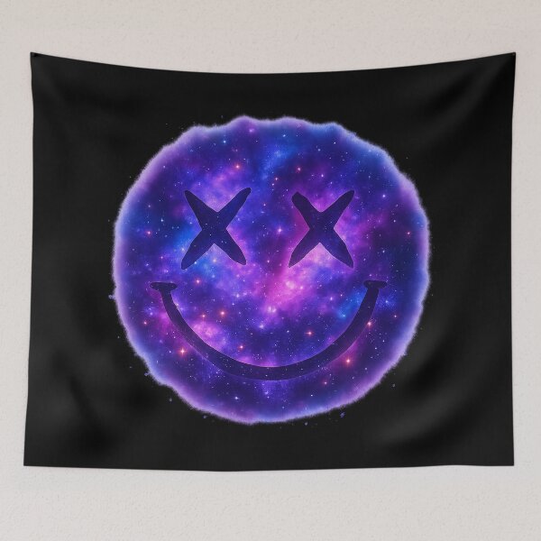 Artikelvorschau, Kosmisches Smiley – Nirvana-inspirierte Galaxy-Grunge-Fan-Art entworfen und verkauft von AddictiveDesign.