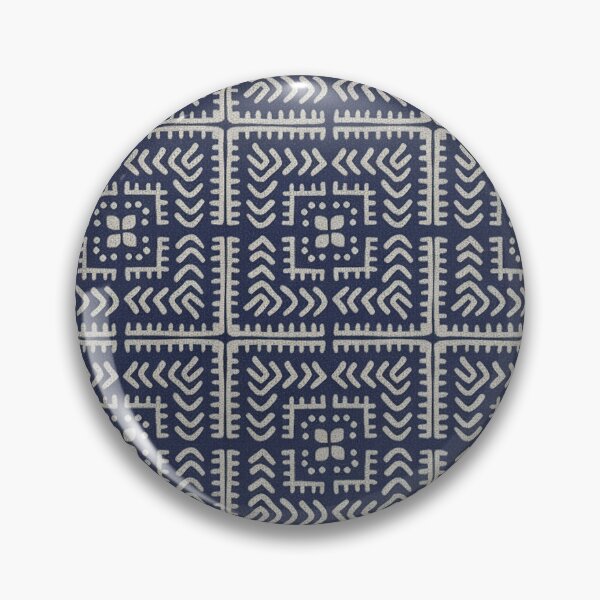 Item preview, Geometric Folk Art Square Pattern Minimalist Retro Warm Relaxed Decor - Prussian Blue designed and sold by INNERHARMONY2.