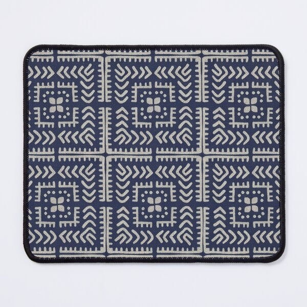 Item preview, Geometric Folk Art Square Pattern Minimalist Retro Warm Relaxed Decor - Prussian Blue designed and sold by INNERHARMONY2.