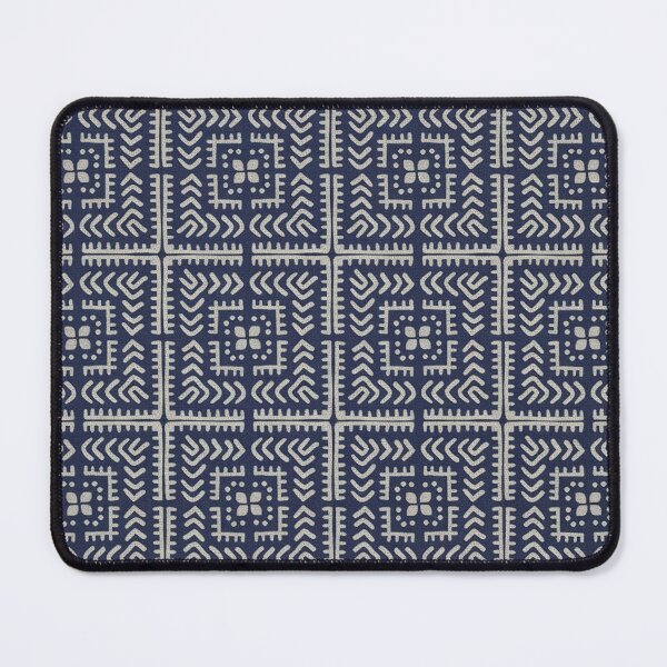 Item preview, Geometric Folk Art Square Pattern Minimalist Retro Warm Relaxed Decor - Prussian Blue - 3x4 designed and sold by INNERHARMONY2.