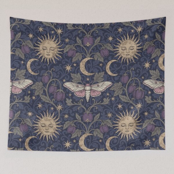 Item preview, Celestial Nightshade & Luna Moth Damask - Vintage Whimsigoth Pattern designed and sold by The boys.