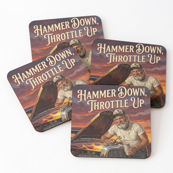 Item preview, Hammer Down Throttle Up Hot Rod Beer Poster designed and sold by Cozy-Old-Pub.