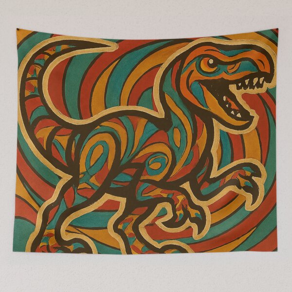 Item preview, Veliciraptor Art Deco Style of the Seventies designed and sold by JonelleTshirts.
