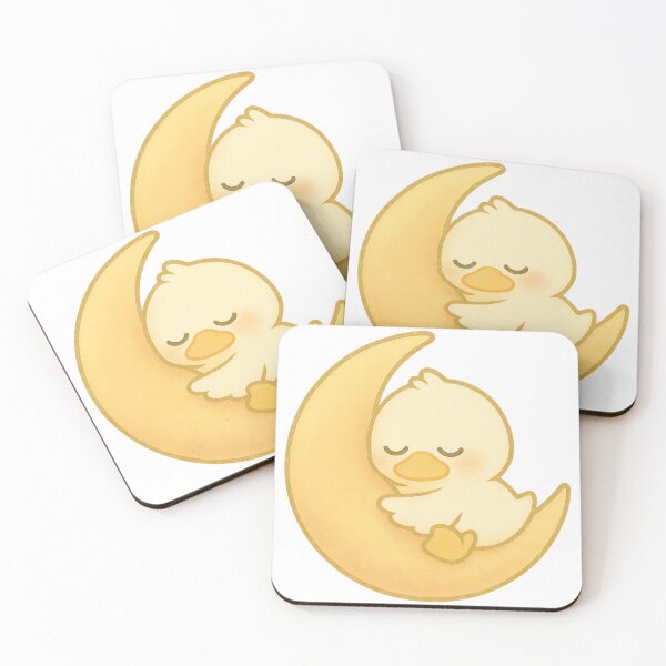 Item preview, Kawaii Sleeping Duck on Moon – Cute Pastel Night Sticker designed and sold by Creative88Art.
