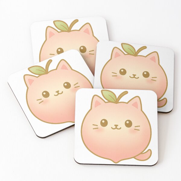 Item preview, Peach Cat Kawaii Fruit Character – Cute Pastel Sticker designed and sold by Creative88Art.