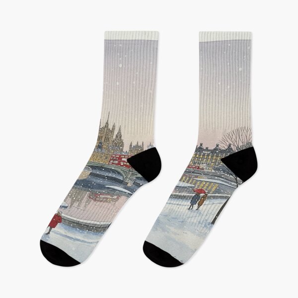 Item preview, London Winter Wonderland – Snowy Big Ben & Westminster Watercolor designed and sold by Mirkoniart.
