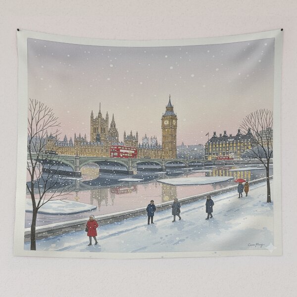 Item preview, London Winter Wonderland – Snowy Big Ben & Westminster Watercolor designed and sold by Mirkoniart.