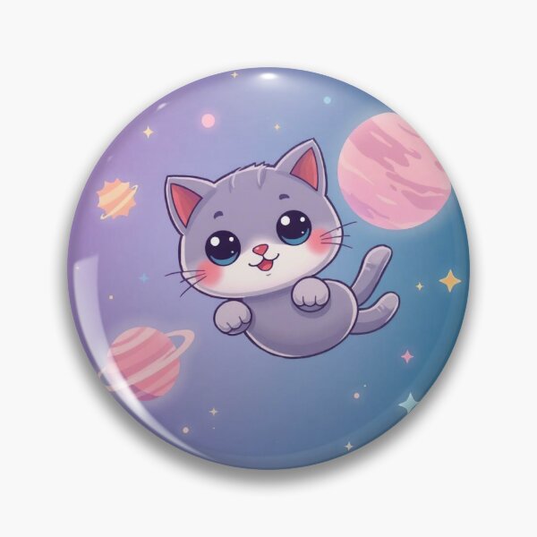Item preview, Cosmic Cat Floating in Space – Cute Astronaut Cat Cartoon Design designed and sold by DreamyDesigns17.