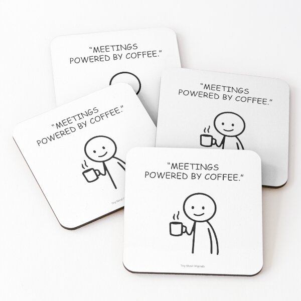 Item preview, Meetings Powered By Coffee – Office Life Mug | Tiny Mood Man designed and sold by eivicraft.