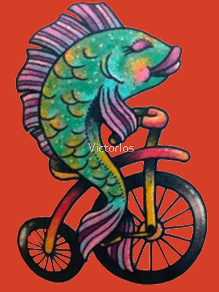 Fish on a Bike Graphic Tee in NATURAL WHITE