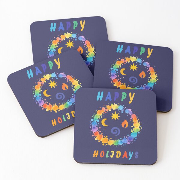 Item preview, Happy Holidays Inclusive Rainbow Holiday Wreath designed and sold by kornkobart.