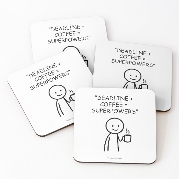 Item preview, Deadline + Coffee = Superpowers – Productivity Mug | Tiny Mood Man designed and sold by eivicraft.