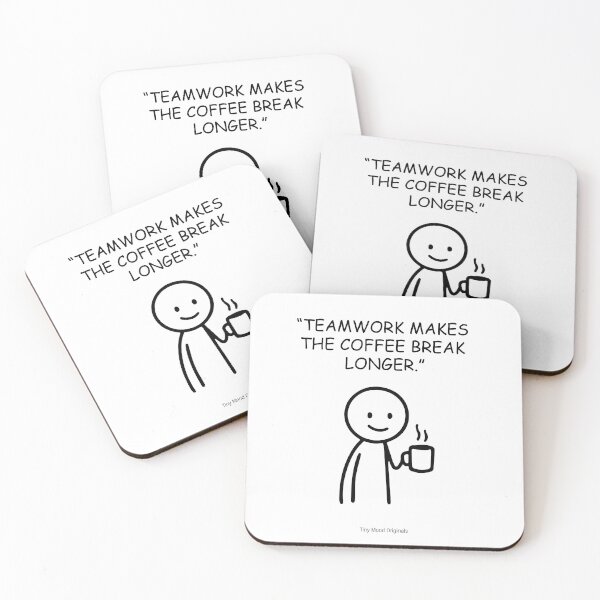 Item preview, Teamwork Makes the Coffee Break Longer – Funny Coworker Mug | Tiny Mood Man designed and sold by eivicraft.