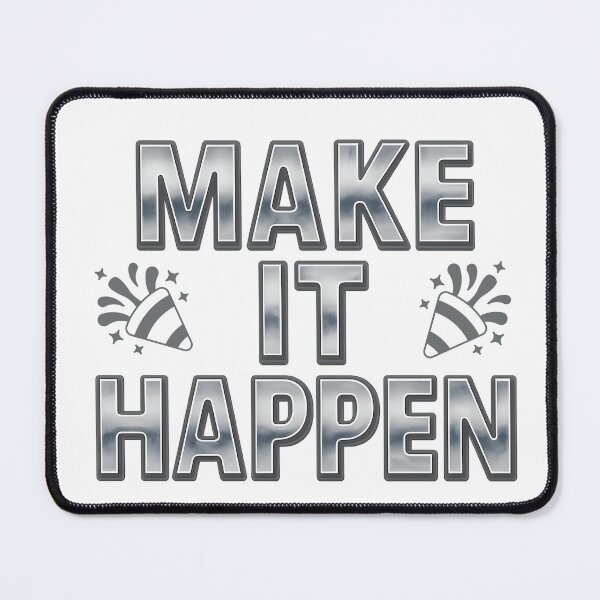 Item preview, MAKE IT HAPPEN – 3D Chrome Motivational Typography Design designed and sold by Hayir Design.