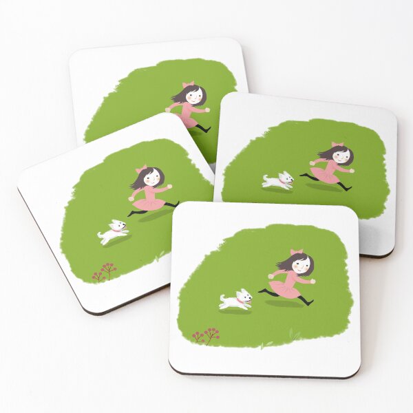 Item preview, The little girl and her little white dog. designed and sold by EmilyDouArt.