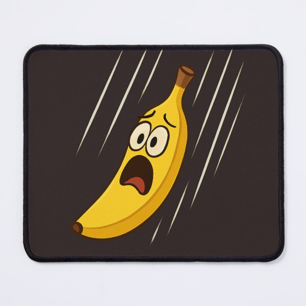 Aperçu de l'œuvre Banane effrayée qui tombe – Illustration de fruit de dessin animé amusant créée et vendue par pixelandpine.