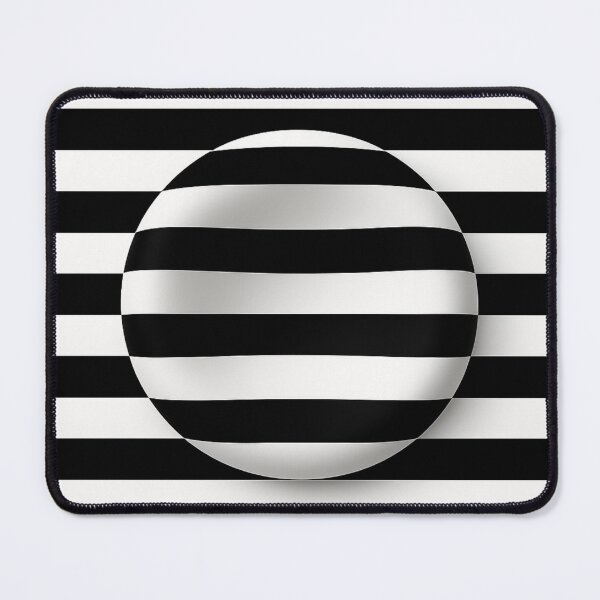 Item preview, Optical Illusion Sphere on Black and White Stripes – 3D Depth Art Geometric Abstract Desig Trippy Visual Perception Pattern designed and sold by AnTartstudios.