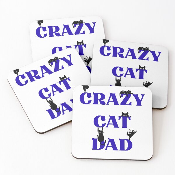 Item preview, Crazy Cat Dad – Cute Black Cat Cartoon Typography Design designed and sold by Pokah79.