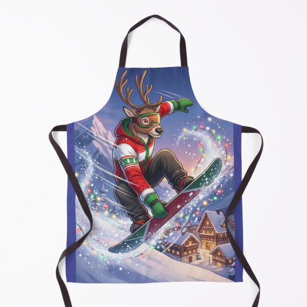 Item preview, Christmas Reindeer Snowboarding Trick – Holiday Extreme Sports Design designed and sold by LaurannaDesign.