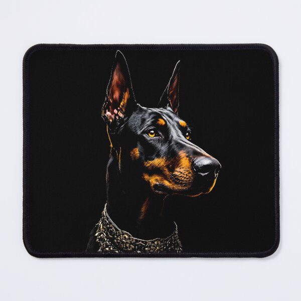 Item preview, Regal Doberman Halftone, designed for black fabrics designed and sold by SteadyRolling.