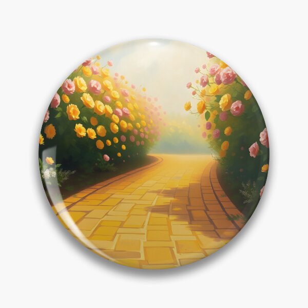 Item preview, Yellow Brick Road Leading Through Very Tall Yellow and Pale Pink Bloom Walls designed and sold by EmeraldeaDesign.