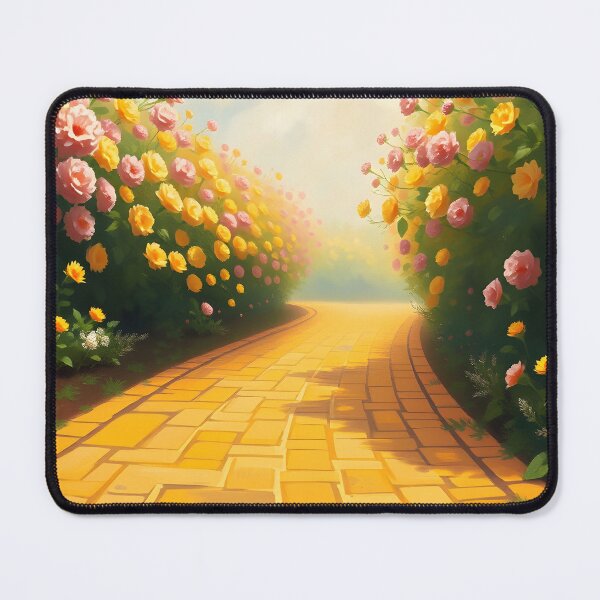Item preview, Yellow Brick Road Leading Through Very Tall Yellow and Pale Pink Bloom Walls designed and sold by EmeraldeaDesign.