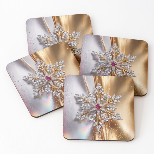 Item preview, Golden Ruby Snowflake Brooch ?? 黄金のルビー雪の結晶ブローチ ?? designed and sold by CamillaCreation.