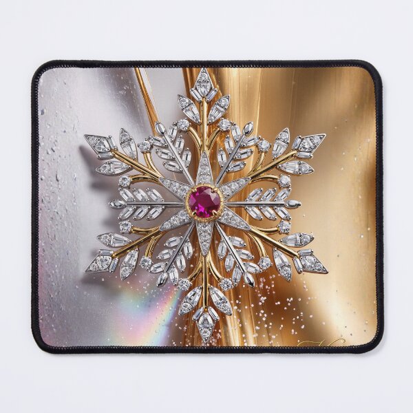 Item preview, Golden Ruby Snowflake Brooch ?? 黄金のルビー雪の結晶ブローチ ?? designed and sold by CamillaCreation.