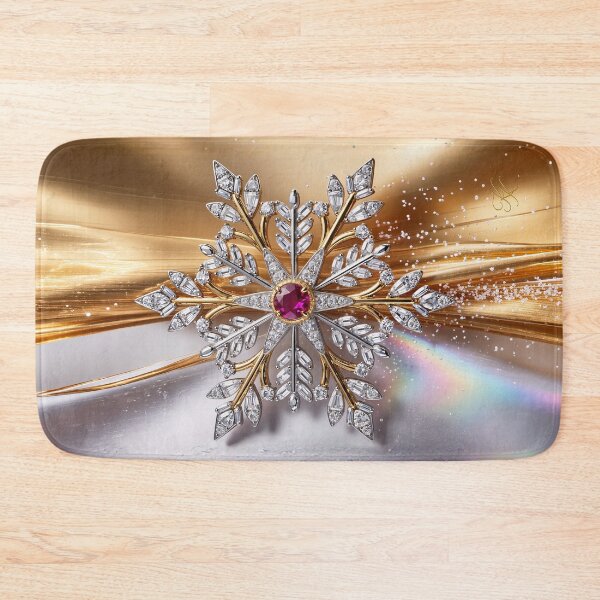 Item preview, Golden Ruby Snowflake Brooch ?? 黄金のルビー雪の結晶ブローチ ?? designed and sold by CamillaCreation.