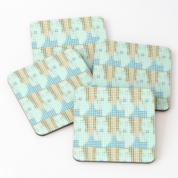 Item preview, Cyan Mosaic 8-Bit Azure designed and sold by KaleChub.