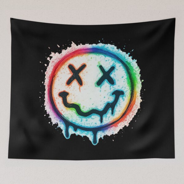 Item preview, Psychedelic Dripping Smiley – Nirvana Inspired Grunge Art designed and sold by AddictiveDesign.