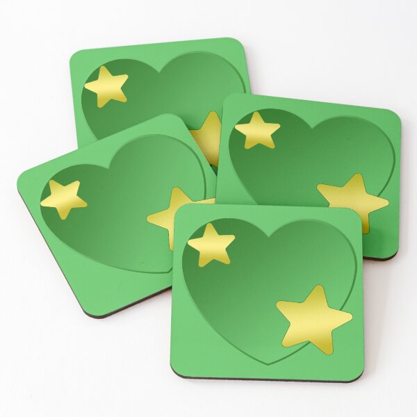 Item preview, Green Heart Gold Stars designed and sold by ViktorinVerde.