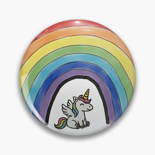 Item preview, Cute Little Winged Unicorn Under a Rainbow - Magical Drawing designed and sold by Wild-way Art.