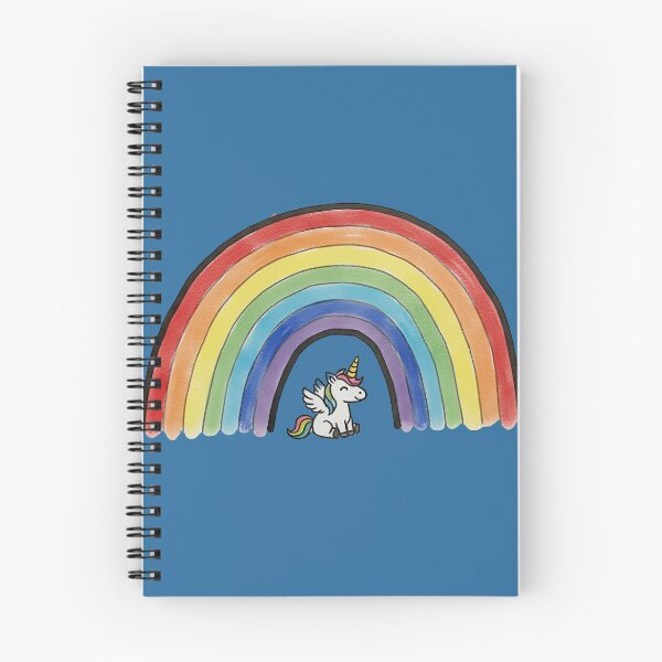 Item preview, Cute Little Winged Unicorn Under a Rainbow - Magical Drawing designed and sold by Wild-way Art.