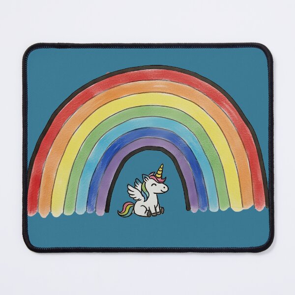 Item preview, Cute Little Winged Unicorn Under a Rainbow - Magical Drawing designed and sold by Wild-way Art.