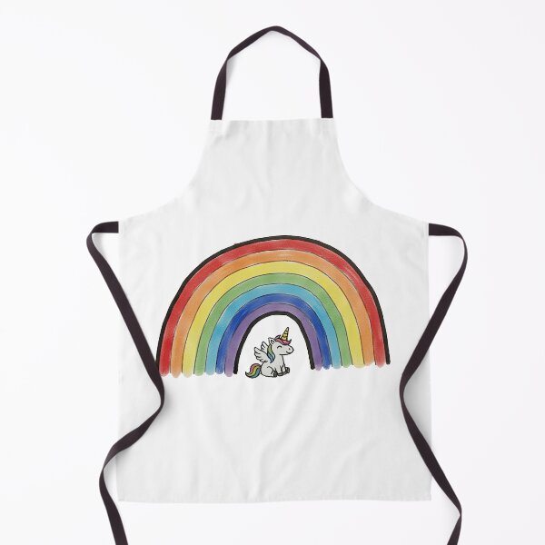 Item preview, Cute Little Winged Unicorn Under a Rainbow - Magical Drawing designed and sold by Wild-way Art.