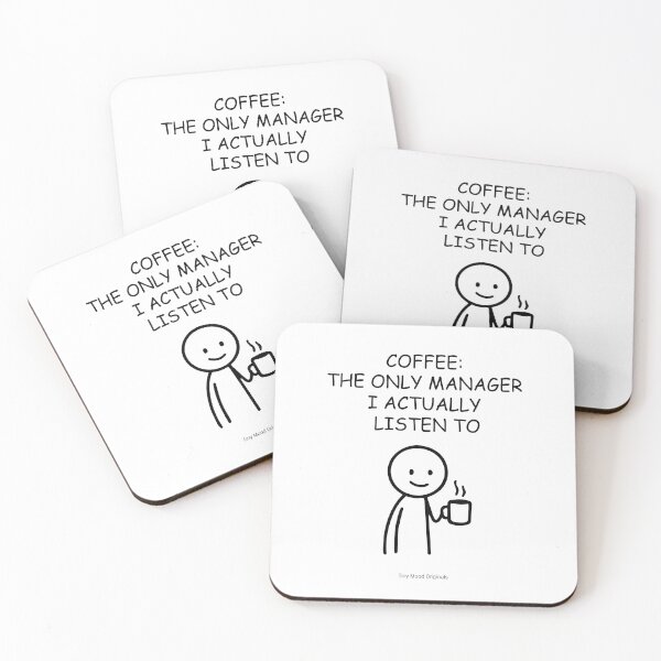 Item preview, Tiny Mood Man – Funny Coffee and Caffeine Humor Art designed and sold by eivicraft.